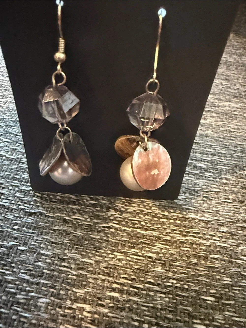 Elegant Taupe Pearl Bead Cluster Drop Dangle Earrings Women Jewelry
